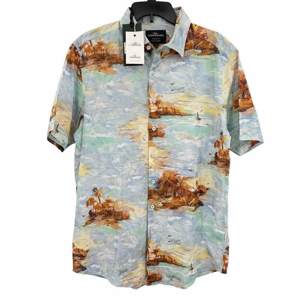 Rodd & Gunn Albini Cotton Victoria Avenue Short Sleeve Button Down Shirt Mens M